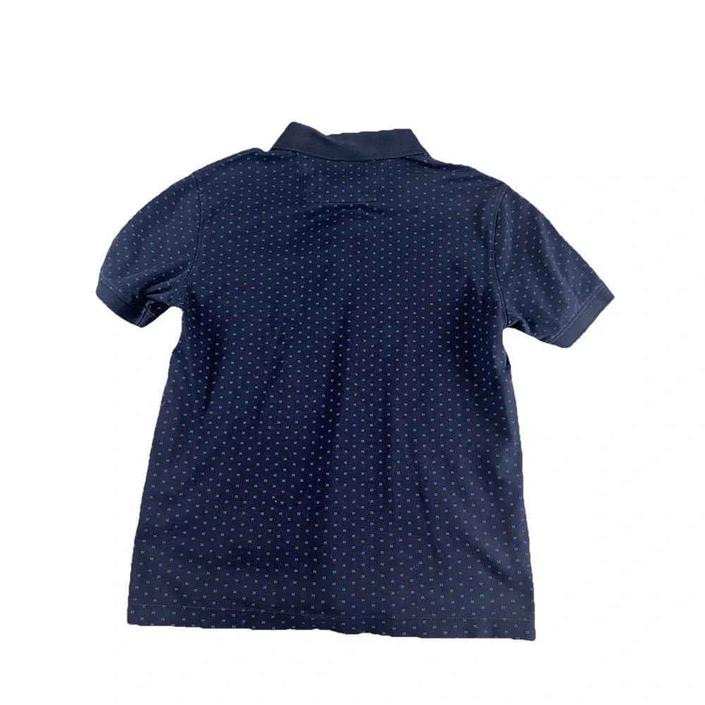 Banana Republic Shirt Small Medium Dress Polo Blue Geo Print‎ Preppy Navy 530733